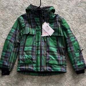 Molo Green and Black Checkered Jacket